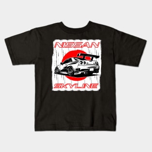 NISSAN SKYLINE CAR ILLUSTRATION Kids T-Shirt